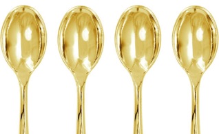 Mini cucharas de plastico doradas